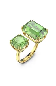 Swarovski Luxusní otevřený prsten se zelenými krystaly Millenia 5619626 52 mm