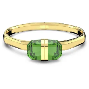 Swarovski Pozlacený pevný náramek s zelenými krystaly Lucent 5633624 S (5,3 x 4,3 cm)