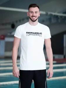 Tričko swimaholic life is cool in the pool t-shirt men white xl