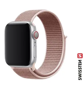 SWISSTEN řemínek pro Apple Watch nylonový, 38 / 40 / 41 mm Barva: růžovozlatá