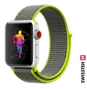 SWISSTEN řemínek pro Apple Watch nylonový, 42 / 44 / 45 / 49 mm Barva: zářivě zelená