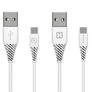 SWISSTEN datový kabel USB-A / USB-C 3.1, délka 1,5m (7mm) Barva: Bílá