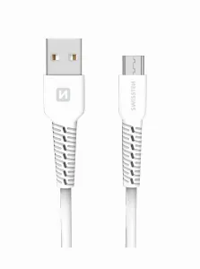 SWISSTEN datový kabel USB-A / micro USB, délka 1 m, bílá barva Barva: Bílá