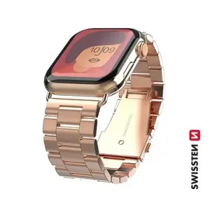 SWISSTEN řemínek pro Apple Watch kovový, šířka 38-40 mm Barva: Růžovo/zlatá