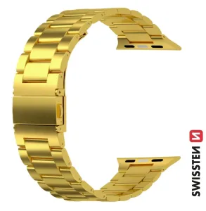 SWISSTEN řemínek pro Apple Watch kovový, šířka 38-40 mm Barva: Zlatá