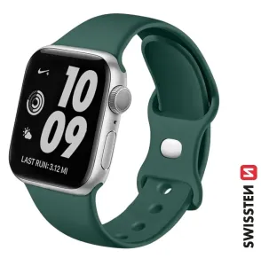 SWISSTEN řemínek pro Apple Watch silikonový, 42 / 44 / 45 / 49 mm Barva: Zelená