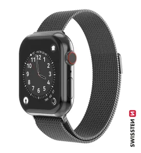 SWISSTEN řemínek pro Apple Watch milánský tah, šířka 38-40 mm Barva: Černá