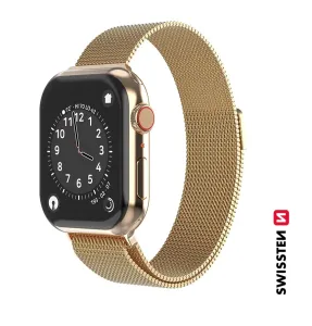 SWISSTEN řemínek pro Apple Watch milánský tah, šířka 38-40 mm Barva: Zlatá