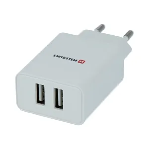 Sieťový Adaptér Swissten Smart IC 2x USB 2,1A + Dátový kábel USB / Lightning MFi 1,2 m, bílý