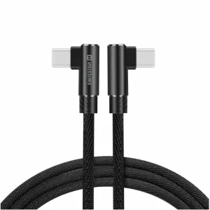 Datový kabel Swissten USB-C/USB-C textilní s podporou rychlonabíjení, černý