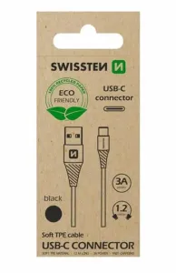 SWISSTEN TPU datový kabel USB-A / USB-C, délka 1,2 m (EKO BALENÍ) Barva: Černá