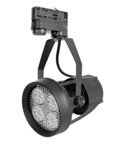 T-LED Černé lištové svítidlo 3F + LED žárovka 35W Barva světla: Denní bílá 105601_032602