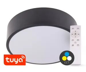 T-LED SMART TUYA Černé LED stropní svítidlo kulaté 300mm 24W CCT s DO 105460