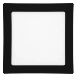 T-LED Černý vestavný LED panel hranatý 120 x 120mm 6W Barva světla: Studená bílá 102112
