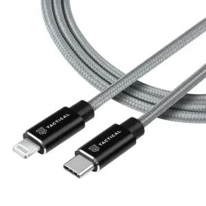 USB datový kabel Tactical Fast Rope Aramid Cable USB-C/Lightning MFi 1m šedý