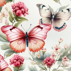 Designová ekokůže (koženka) s potiskem motýl