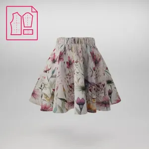 Panel na dětskou kolovou sukni bavlna premium akvarelová louka Sia