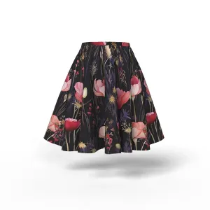 Panel na kruhovou sukni bavlna premium 3D květiny potisk Eleny