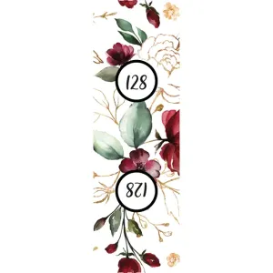 Velikostní štítek na oblečení set 10ks - Zlaté květiny bílé 128