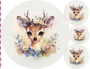 Panel na podložku na hraní / nepromokavý polyester flowers deer