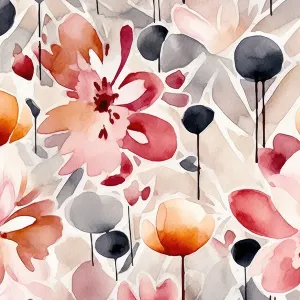 Teplákovina Takoy 150 cm akvarelové květiny Aiva