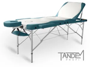Skládací masážní stůl TANDEM Profi A3D Duo Barva: bílo-tyrkysová