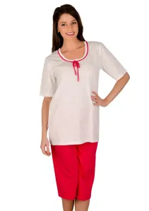 Dámské pyžamo Marynia s jemným vzorem Taro Barva/Velikost: červená / M