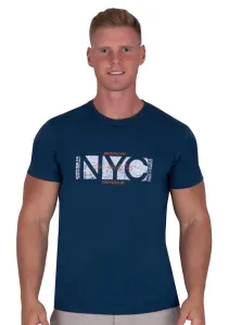 Pánské jednobarevné tričko s krátkým rukávem TDS Barva/Velikost: jeans / S/M #5523720