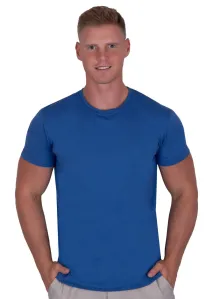 Pánské jednobarevné tričko s krátkým rukávem TDS Barva/Velikost: modrá / L/XL #6140220