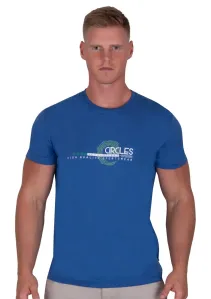 Pánské jednobarevné tričko s krátkým rukávem TDS Barva/Velikost: modrá / XXL/3XL #5523710