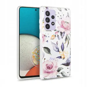 Tech-Protect Floral silikonový kryt na Samsung Galaxy A53 5G, bílý