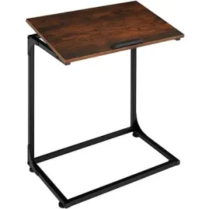 Tectake Odkládací stolek s naklápěcí deskou Ruston 55×35×66,5cm, Industrial tmavé dřevo