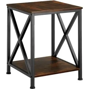 Tectake Odkládací stolek Carlton 40,5×40,5×52,5cm, Industrial tmavé dřevo