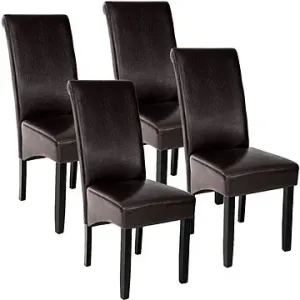 4× Jídelní židle ergonomické, masivní dřevo, hnědá