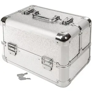 Kosmetický kufřík se 4 přihrádkami šedý