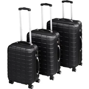 3 Cestovní kufry na kolečkách černé #3954237
