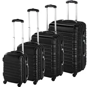 Skořepinové cestovní kufry sada 4 ks černé #3954209