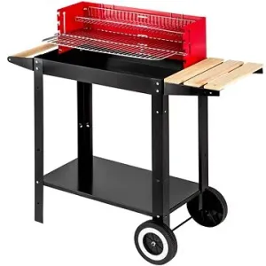 Grilovací vozík na dřevěné uhlí černý/červený
