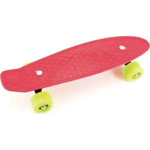 Skateboard 43cm, nosnost 60kg, plastové osy, červený, zelená kola