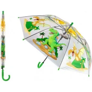 Teddies Průhledný deštník barevným motivem dinosaura