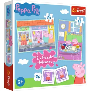 Puzzle 2v1 + pexeso Prasátko Peppa/Peppa Pig 27,5x20,5cm
