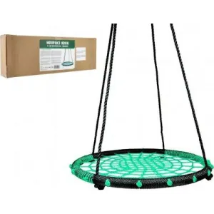 Teddies Houpací kruh zelený 100 cm s provazovým výpletem