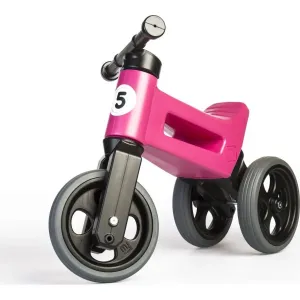Teddies Funny Wheels Sport 2v1 růžové s gumovými koly #63756