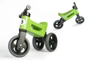 Teddies Funny Wheels Sport 2v1 zelené s gumovými koly #4038503
