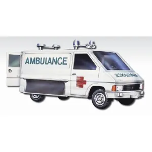 Monti 06 Ambulance Renault Trafic Stavebnice 1:3v krabici 22x15x6cm