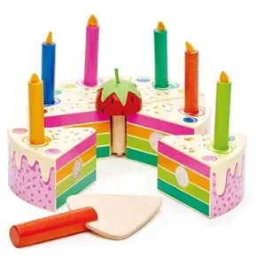 Tender Leaf Dřevěný duhový dort na krájení Rainbow Birthday Cake