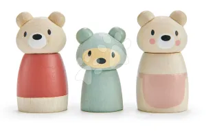 Dřevěná medvědí rodina Bear Tales Tender Leaf Toys táta a máma s medvídkem