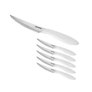 Tescoma Presto steakový nůž, 12 cm, 6 ks, bílá