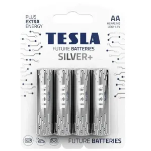 TESLA SILVER+ AA - alkalická baterie LR06, jednorázová, 4ks