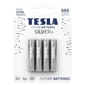 TESLA SILVER+ AAA - alkalická baterie LR03, jednorázová, 4ks